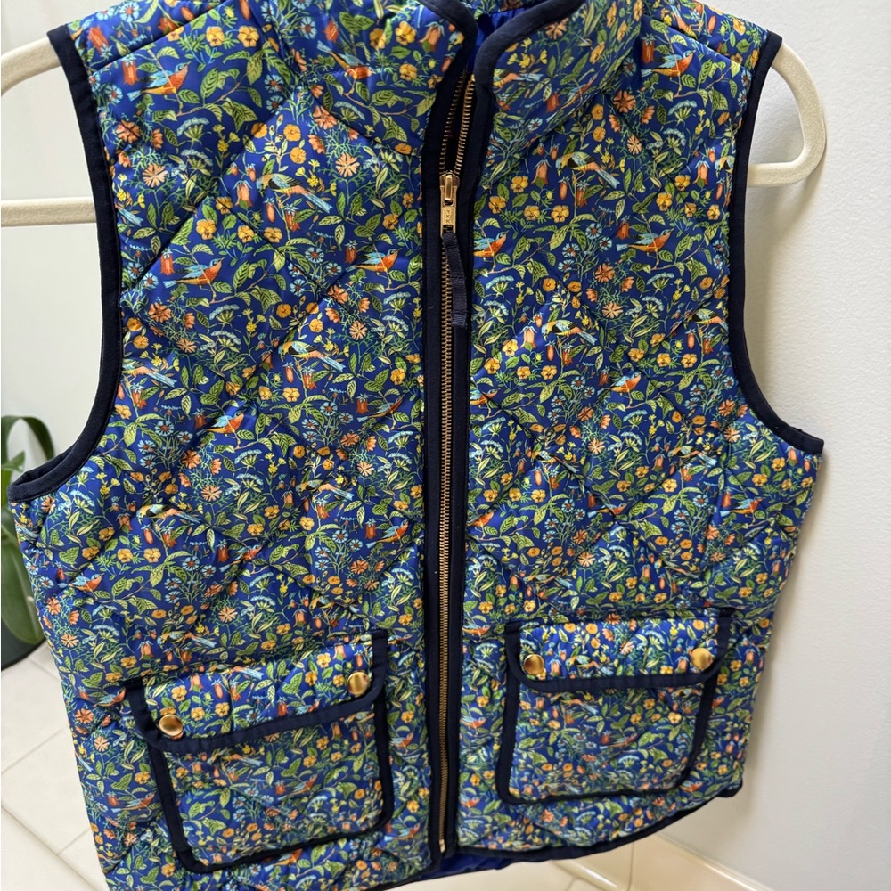 J. Crew Women's Liberty of London Floral quilted vest